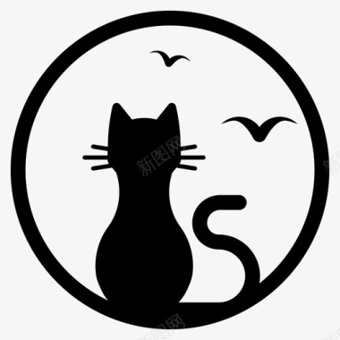 猫小猫月亮图标图标