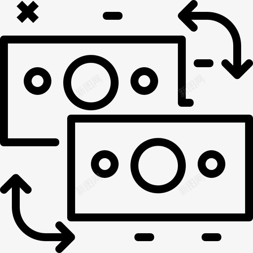 货币兑换货币汇率图标svg_新图网 https://ixintu.com 汇率 货币 货币兑换 转账
