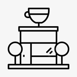 咖啡馆店面设计咖啡馆大楼咖啡图标高清图片