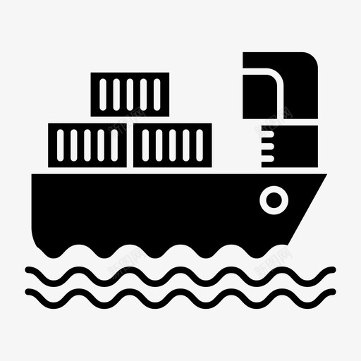货船船运运输图标svg_新图网 https://ixintu.com 交货标志 船运 货船 运输