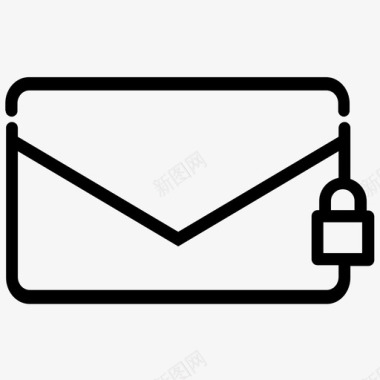 锁定的电子邮件信封信件图标图标