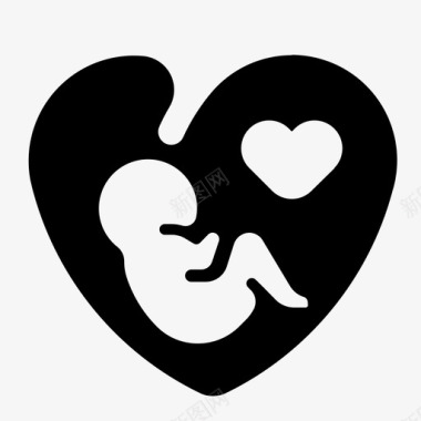 爱怀孕胎儿心脏图标图标