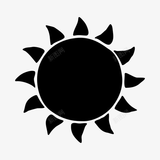 太阳画手图标svg_新图网 https://ixintu.com 夏天 太阳 太阳手画 手 画 阳光