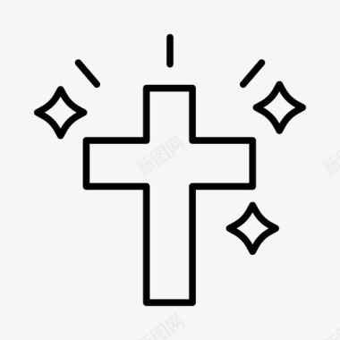 复活节基督教十字架图标图标