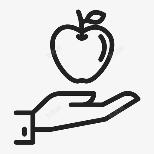 手拿苹果生态水果图标svg_新图网 https://ixintu.com 手拿苹果 有机 水果 生态 自然