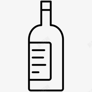 瓶子威士忌葡萄酒图标图标