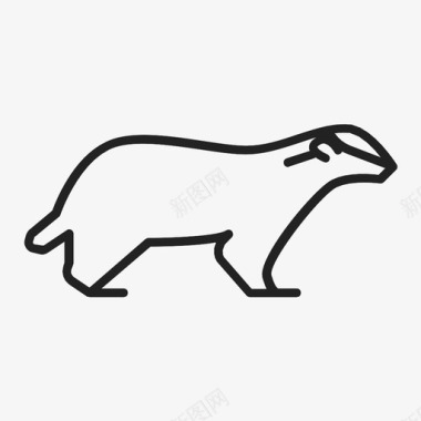 獾动物条纹图标图标