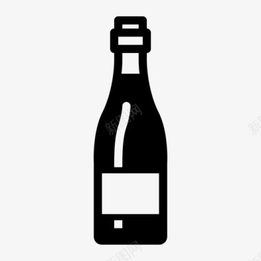 白葡萄酒瓶子饮料图标图标