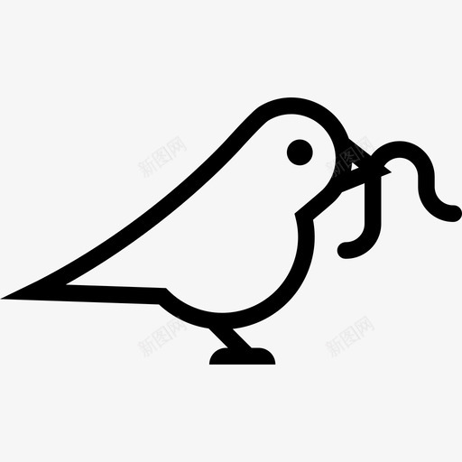鸟和虫春天直线图标svg_新图网 https://ixintu.com 春天 直线 鸟和虫