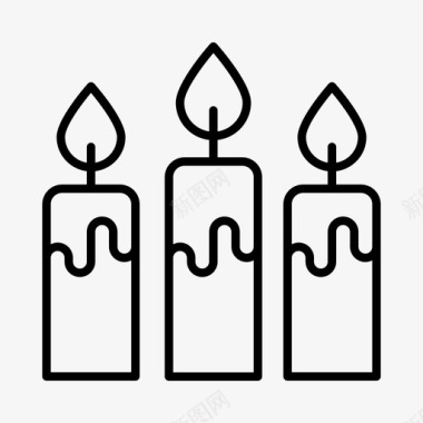 蜡烛庆祝复活节图标图标