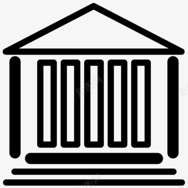 法庭拍卖建筑图标图标