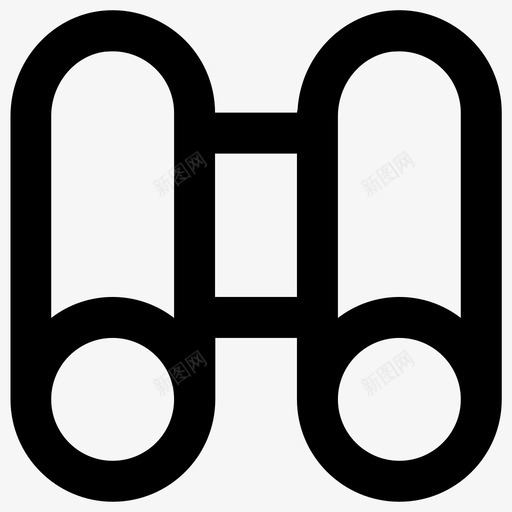 双筒望远镜基本系列图标svg_新图网 https://ixintu.com 双筒望远镜 基本系列