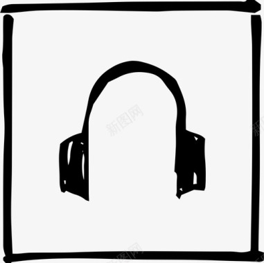 耳机手绘音乐图标图标