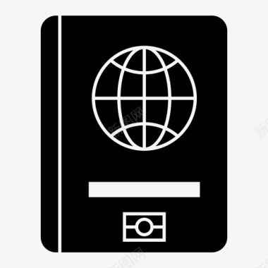 护照书籍全球图标图标