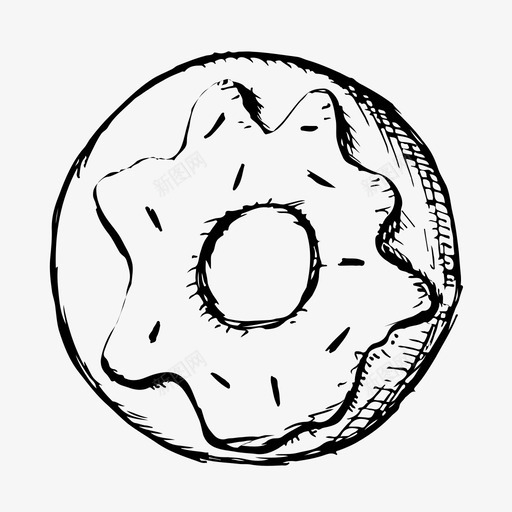 甜甜圈食品手绘图标svg_新图网 https://ixintu.com 手绘 汗水 甜甜圈 素描 食品