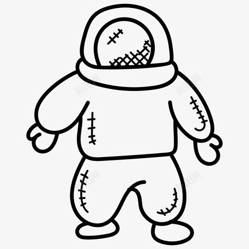 宇航员探索太空图标svg_新图网 https://ixintu.com 太空 太空和飞机涂鸦图标 宇航员 探索