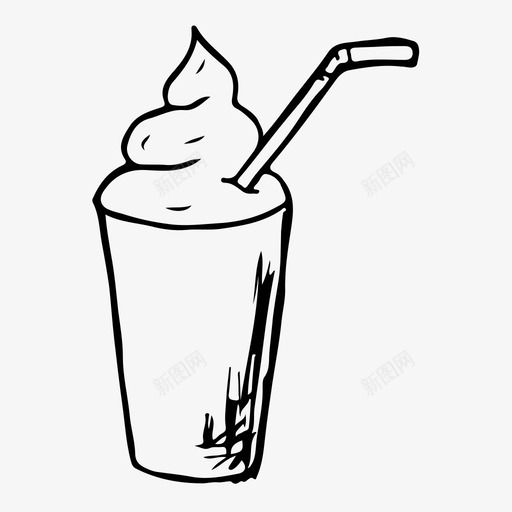 奶昔冰淇淋甜品图标svg_新图网 https://ixintu.com 冰淇淋 奶昔 甜品 素描