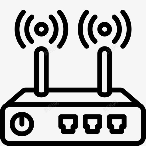 家电家用电器wifi路由器图标svg_新图网 https://ixintu.com wifi路由器 家用电器 家电 轮廓