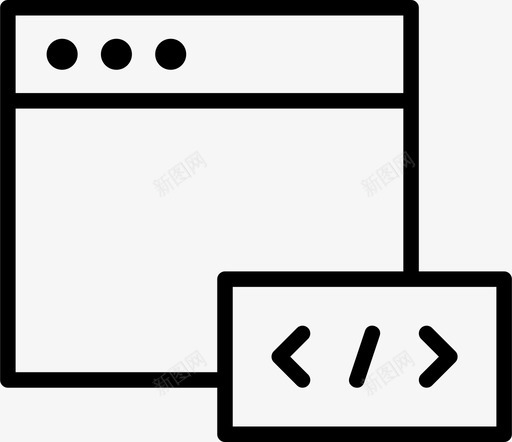 浏览器代码internet图标svg_新图网 https://ixintu.com internet 代码 屏幕精简 标记 浏览器 程序 窗口