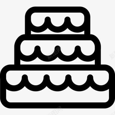 三层楼的婚礼蛋糕食物完美的搭配图标图标