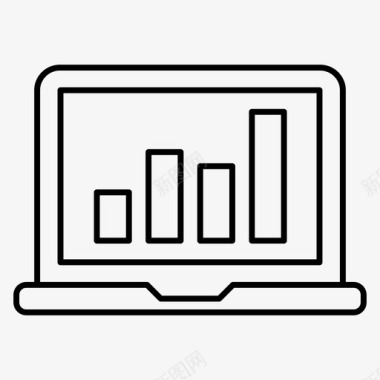 增长流量计算机报告图标图标