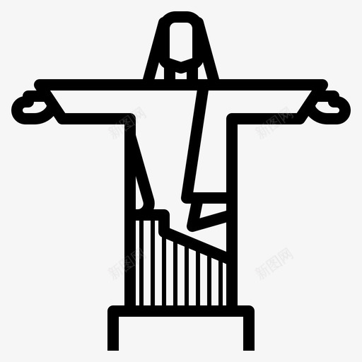 救世主基督巴西科尔科瓦多图标svg_新图网 https://ixintu.com 地标 巴西 救世主基督 科尔科瓦多 雕像
