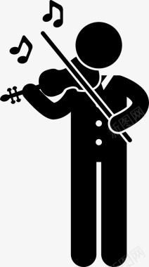 小提琴手男人音乐图标图标