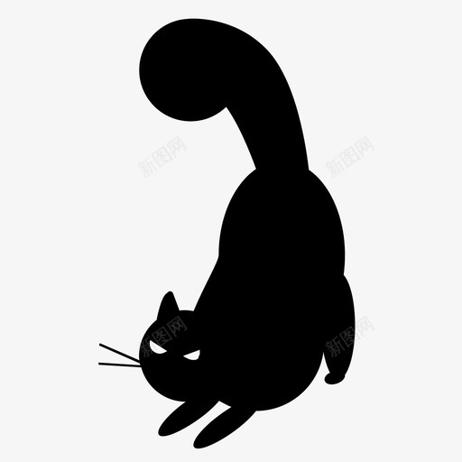 伸展的猫动物神秘图标svg_新图网 https://ixintu.com 伸展的猫 动物 猫 神秘