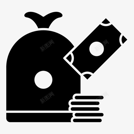 货币捆绑商业图标svg_新图网 https://ixintu.com 商业 商业和金融卷1字形 捆绑 货币 金融 钱袋