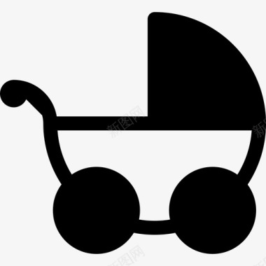 旧婴儿推车运输工具完美匹配图标图标
