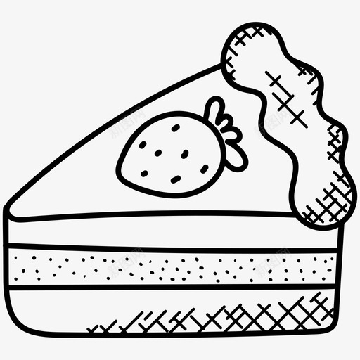 糕点面包房蛋糕块图标svg_新图网 https://ixintu.com 甜点 糕点 蛋糕块 面包房 食物 食物和饮料涂鸦图标