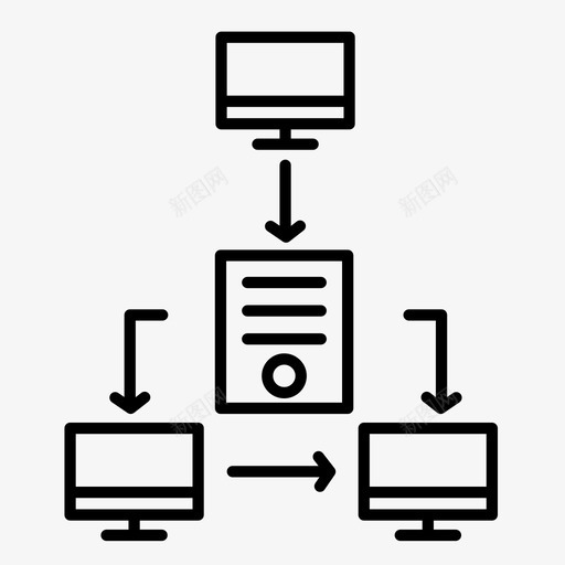 网络协作计算机图标svg_新图网 https://ixintu.com 关系 协作 网络 网页设计线图标 计算机
