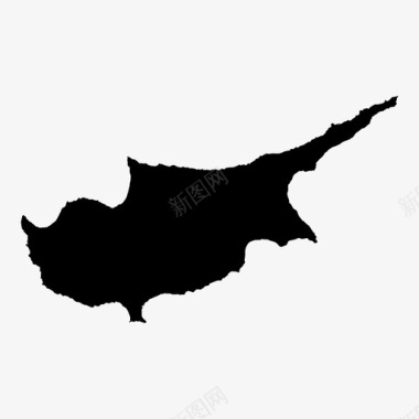 塞浦路斯地图欧洲岛屿图标图标