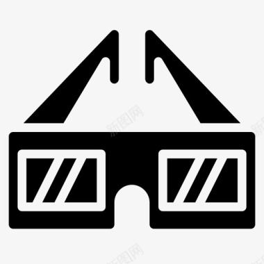 3d眼镜电影电影3固体图标图标
