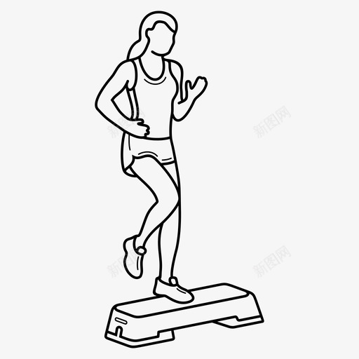 步进有氧运动锻炼健身图标svg_新图网 https://ixintu.com 健身 步进有氧运动 锻炼