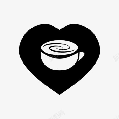 咖啡的爱咖啡杯心图标图标