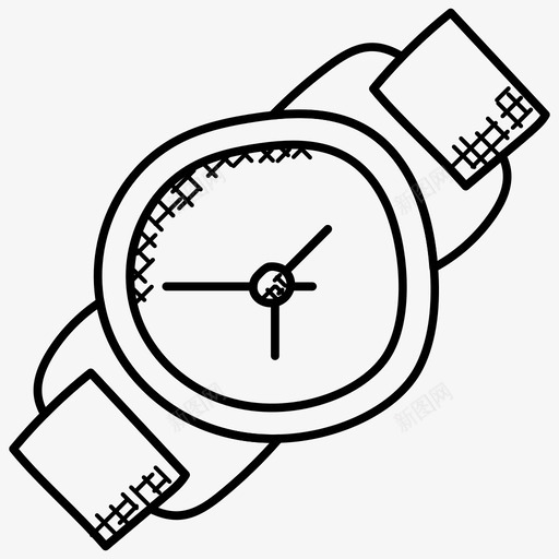手表时尚配件钟表图标svg_新图网 https://ixintu.com 手表 时尚配件 科技涂鸦图标 钟表