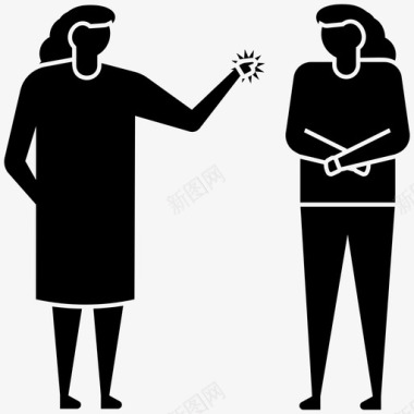 女人吵架人物插画图标图标
