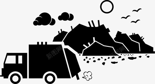 倾倒场垃圾场污染图标svg_新图网 https://ixintu.com 倾倒场 卡车 垃圾 垃圾场 垃圾垃圾场 污染