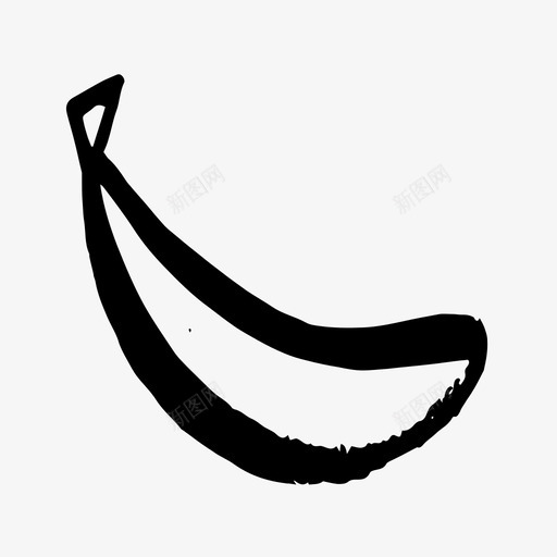 香蕉手绘油漆图标svg_新图网 https://ixintu.com 刷食物图标 手绘 油漆 香蕉