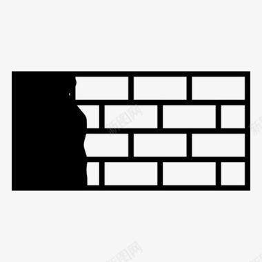 砖墙砌块堵塞图标图标