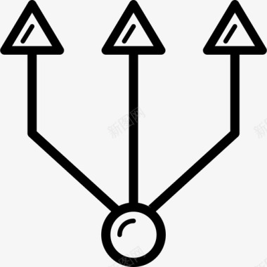三箭头连接器genericons箭头图标图标