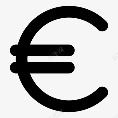欧元符号货币欧洲图标图标