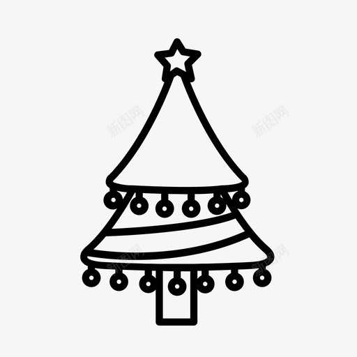 圣诞树针叶树装饰树图标svg_新图网 https://ixintu.com 圣诞树 圣诞树8 装饰树 针叶树