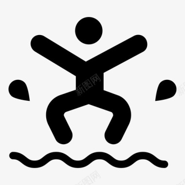 人游泳水图标图标