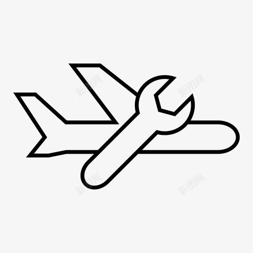 修理飞机维护图标svg_新图网 https://ixintu.com 修理 工作 机场 维护 飞机