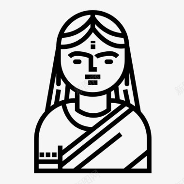 印度女人纱丽图标图标