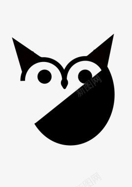 猫头鹰小鸟黑暗图标图标