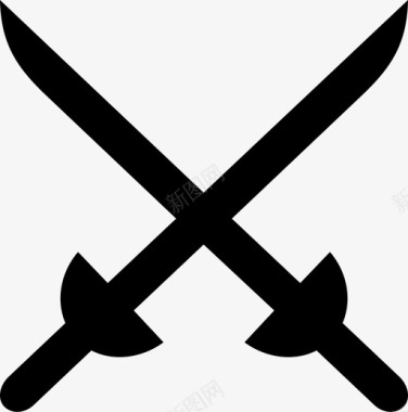 剑交叉剑致命武器图标图标