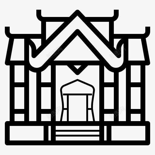 寺庙曼谷布达哈图标svg_新图网 https://ixintu.com 地标 寺庙 布达哈 建筑 旅游 曼谷